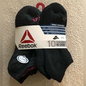 Reebok 10 pack Women’s No Show Black socks